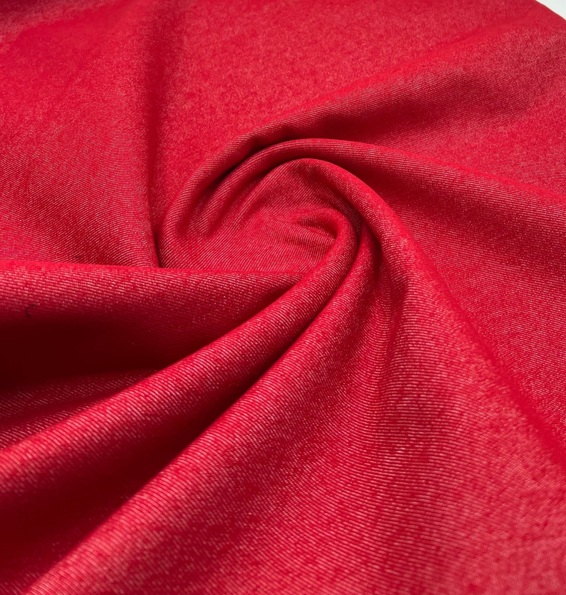 Red Plain Washed Stretch Denim 280GSM - T9 Fabrics