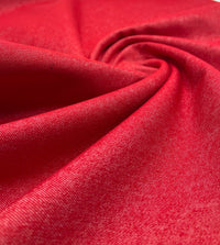 Red Plain Washed Stretch Denim 280GSM - T9 Fabrics
