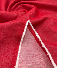 Red Plain Washed Stretch Denim 280GSM - T9 Fabrics