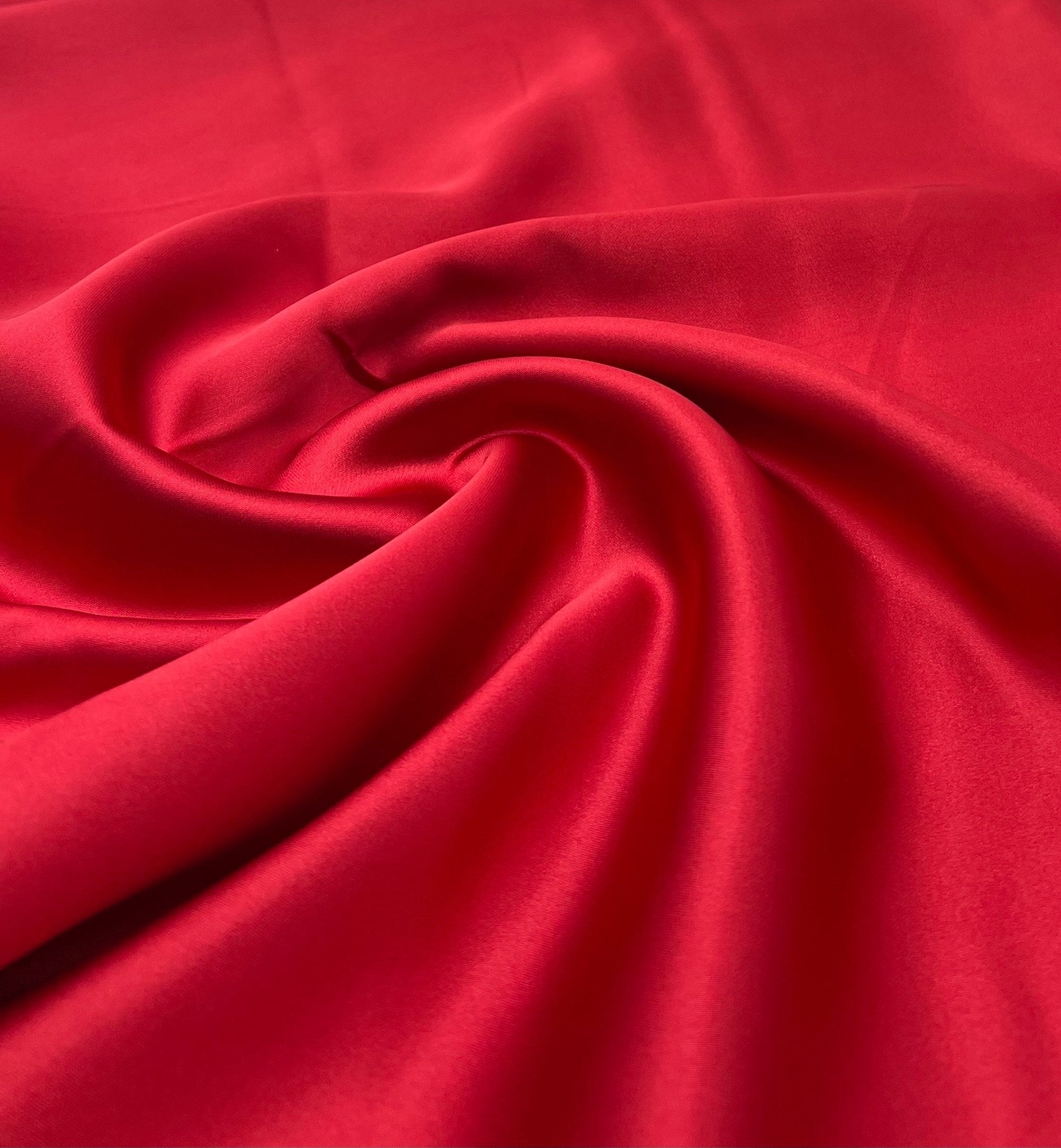 Red Recycled Satin 160GSM Dress Craft Non Stretch Fabric - T9 Fabrics