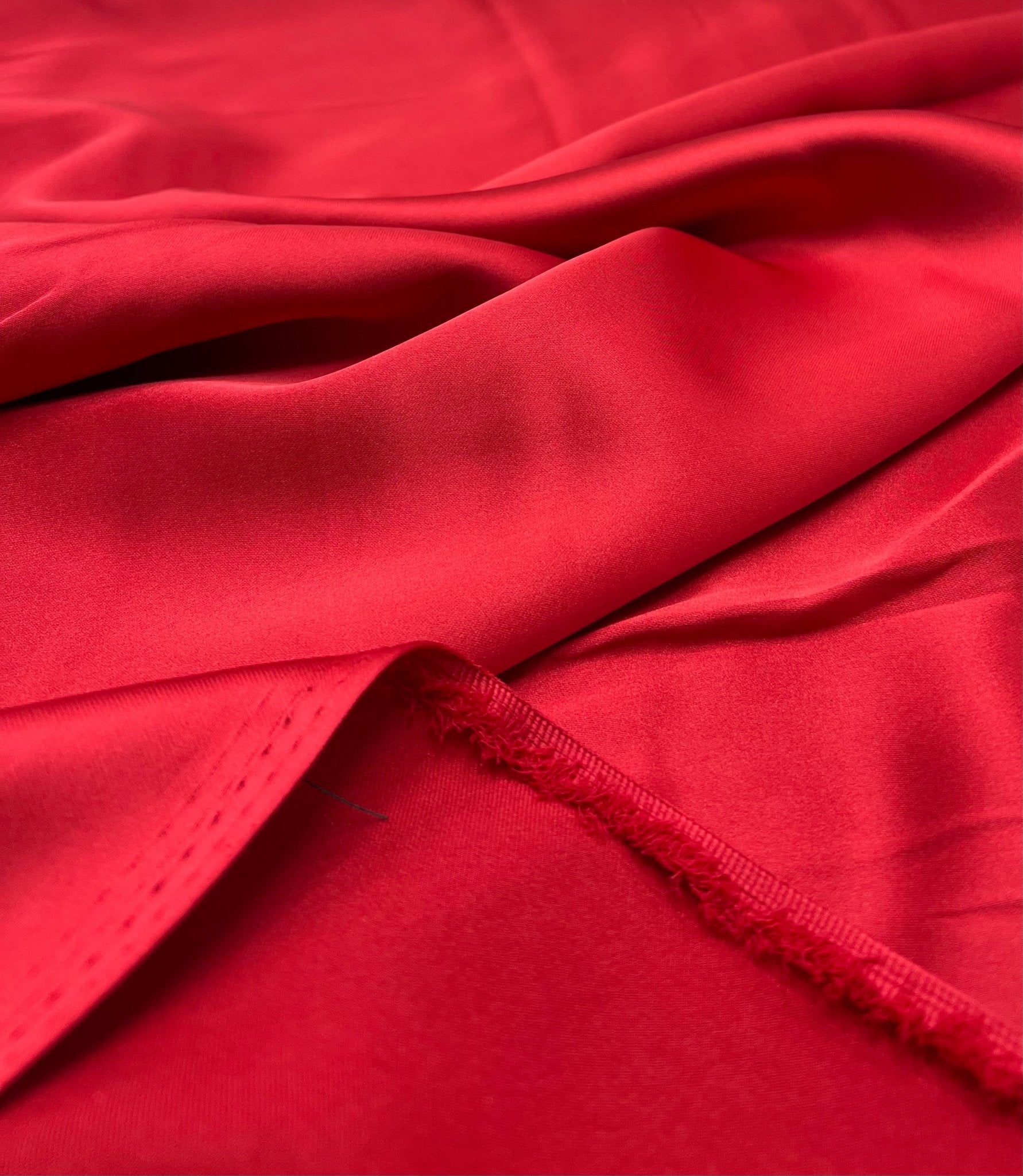Red Recycled Satin 160GSM Dress Craft Non Stretch Fabric - T9 Fabrics