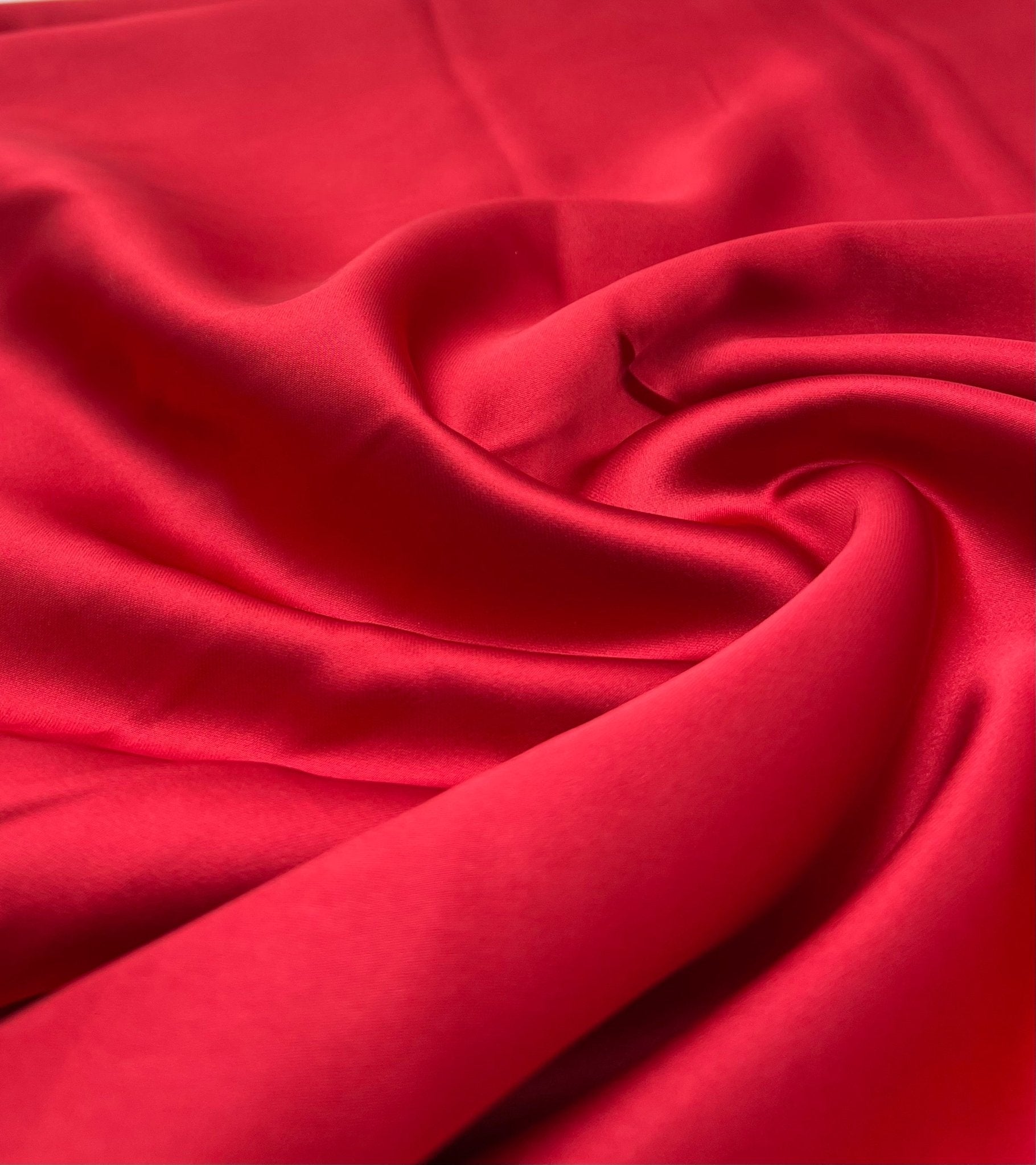 Red Recycled Satin 160GSM Dress Craft Non Stretch Fabric - T9 Fabrics