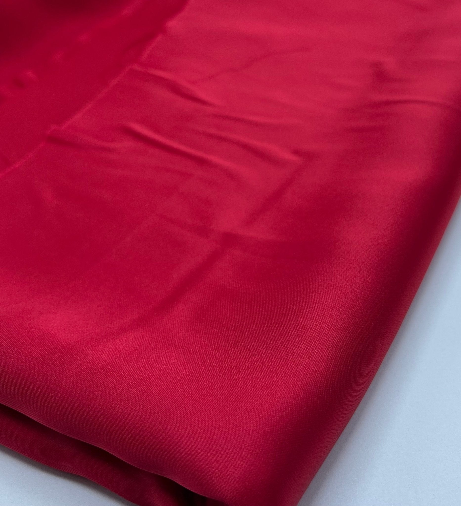 Red Recycled Satin 160GSM Dress Craft Non Stretch Fabric - T9 Fabrics
