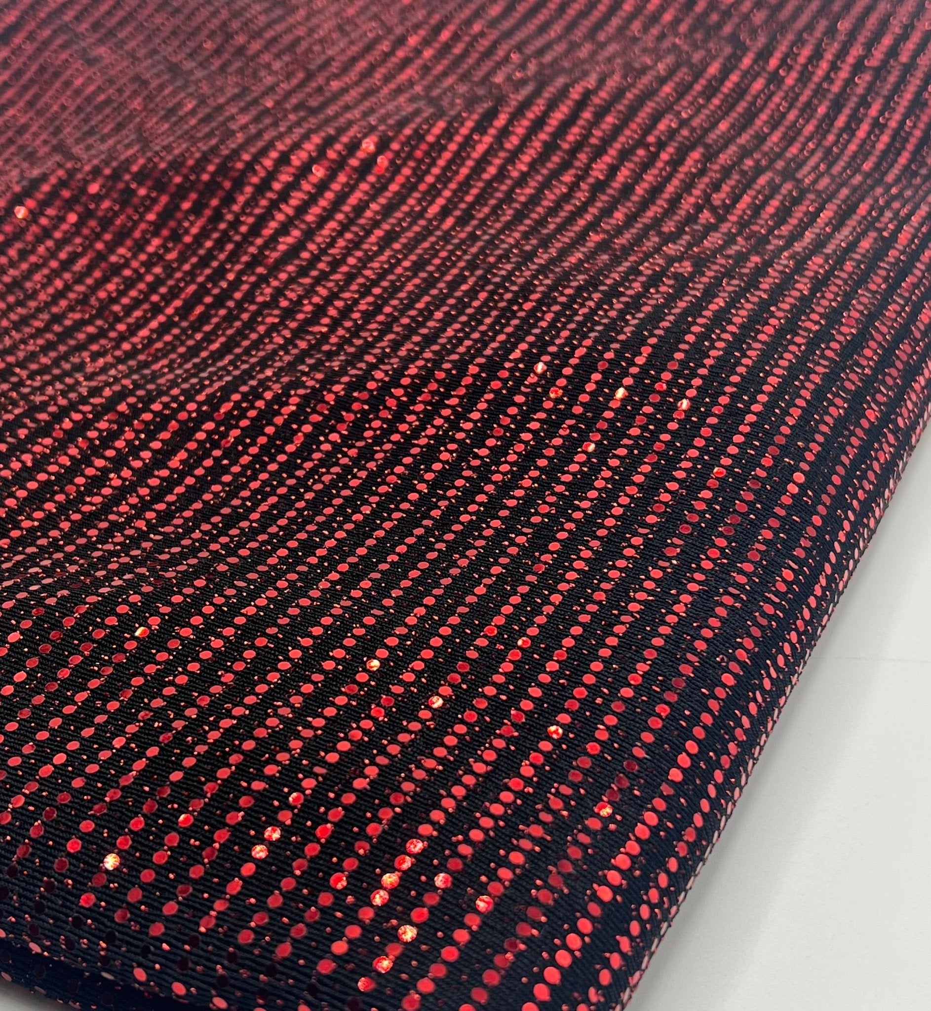 Red Sequin Nylon Metallic Sparkle Stretch Fabric - T9 Fabrics