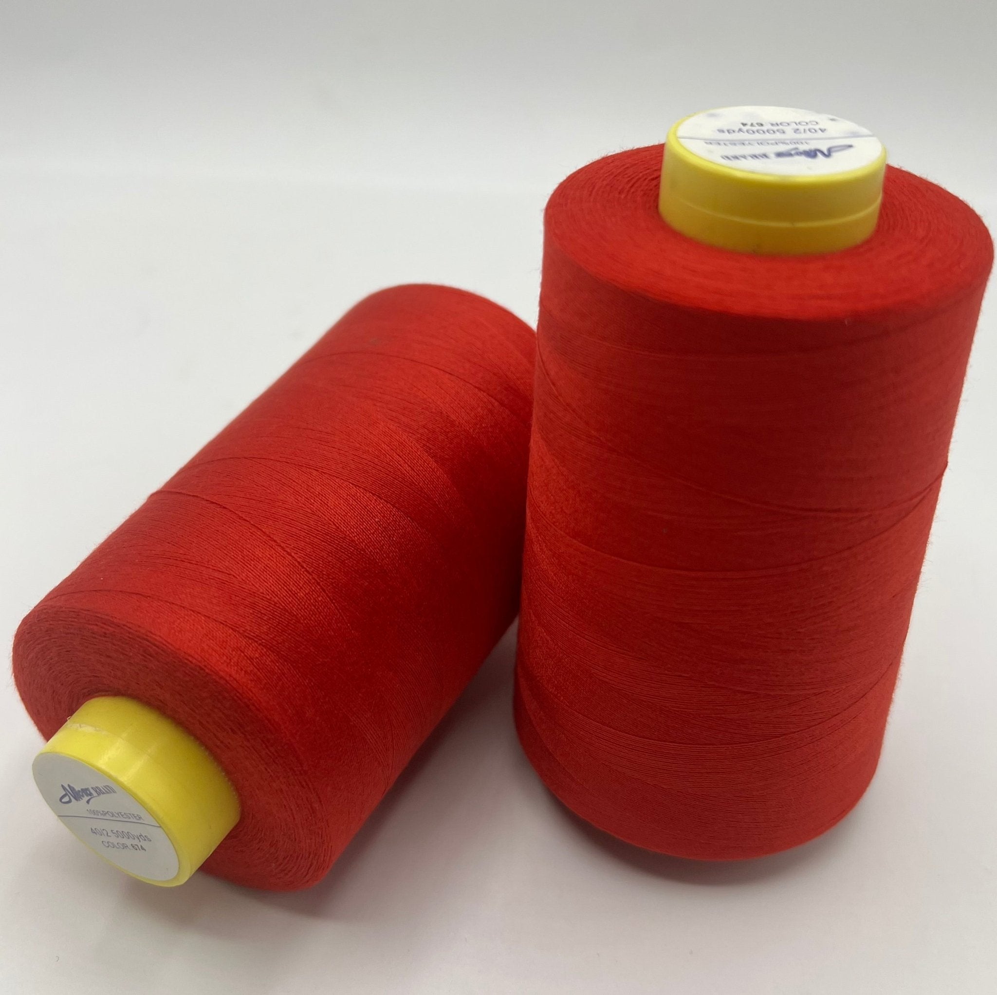 Red Sewing Thread Spun Polyester 120's Overlocking 5000 Yard - T9 Fabrics