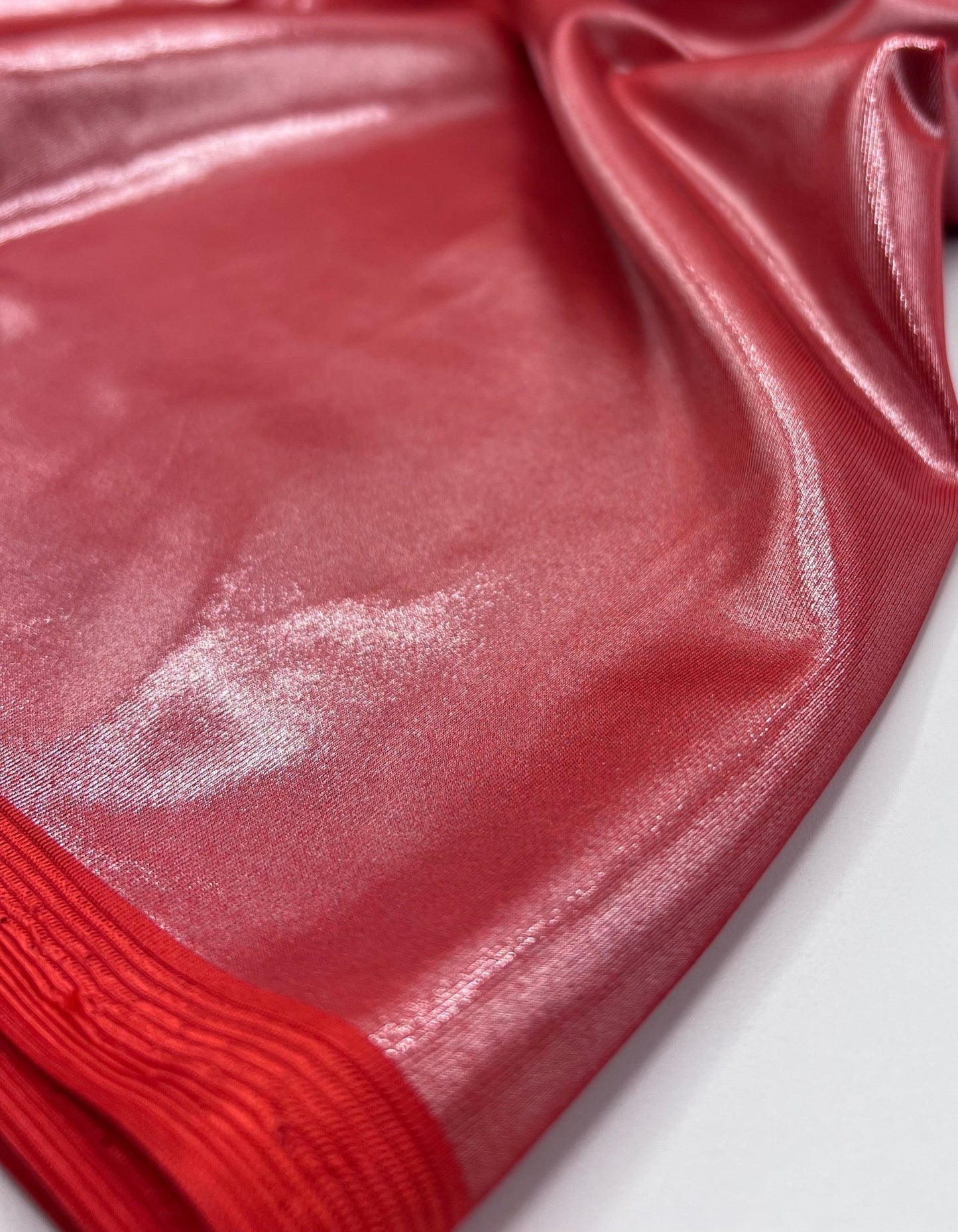 Red Shiny Foil Swimwear / Sportswear Fabric - T9 Fabrics