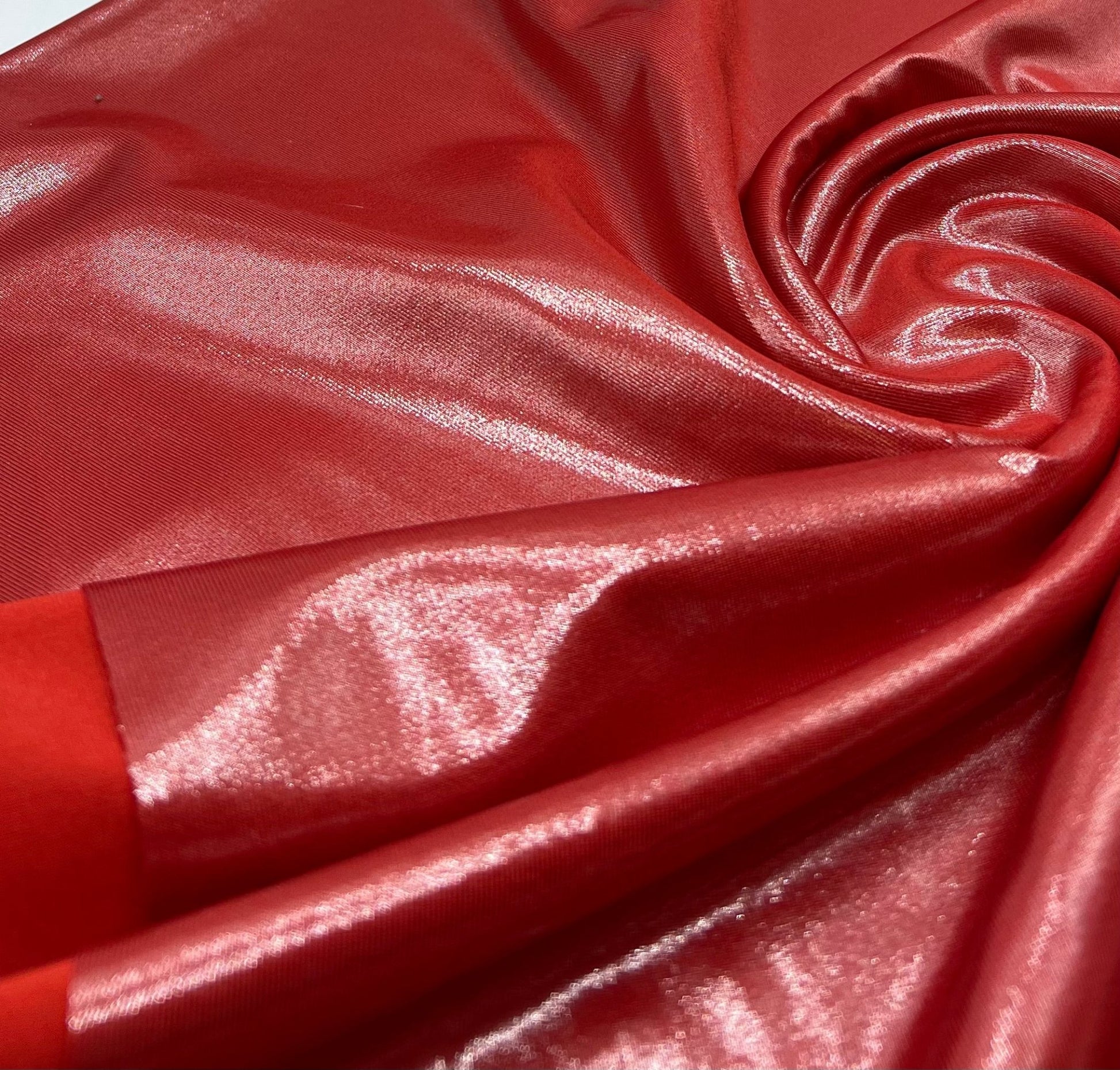 Red Shiny Foil Swimwear / Sportswear Fabric - T9 Fabrics