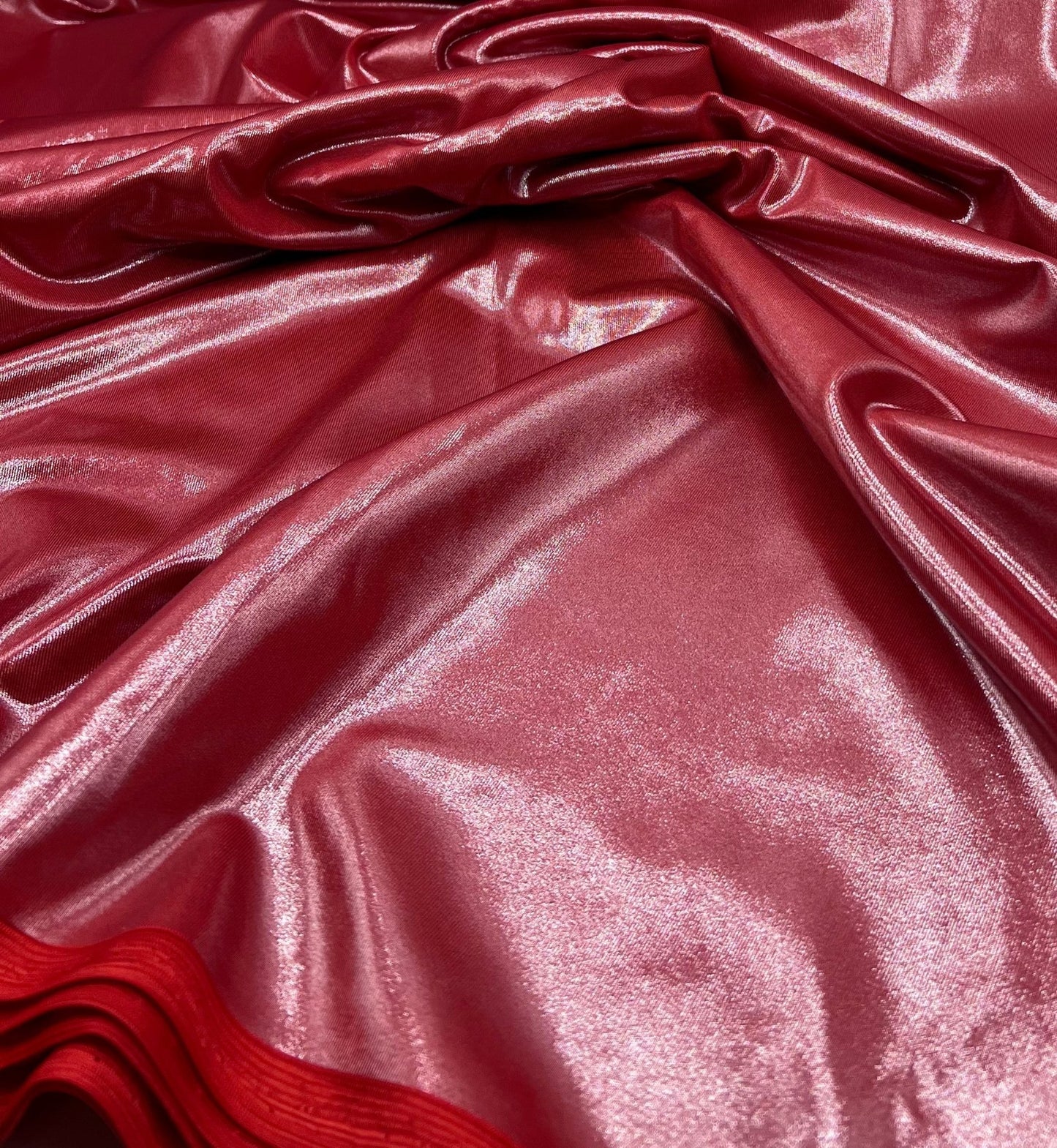 Red Shiny Foil Swimwear / Sportswear Fabric - T9 Fabrics