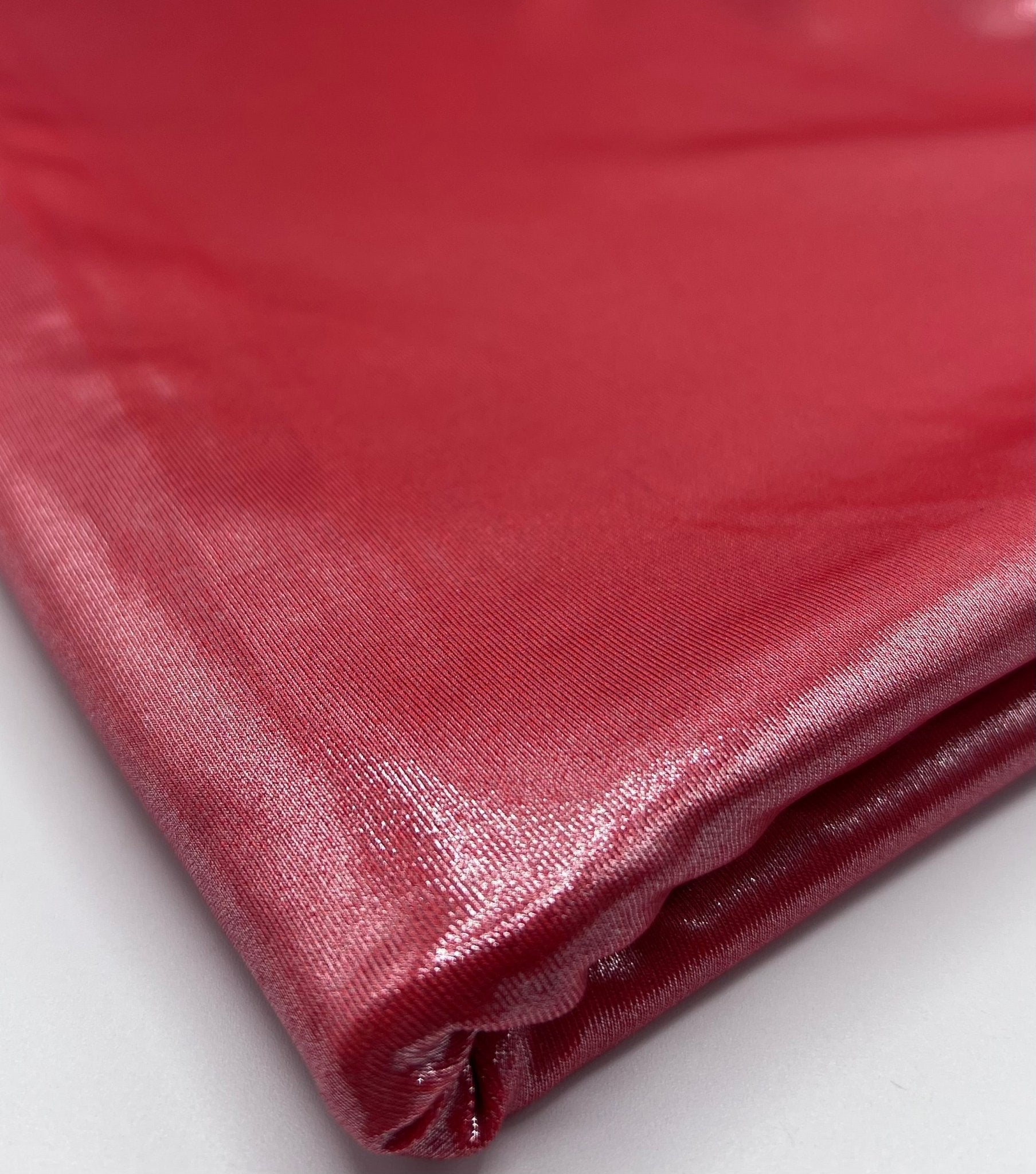 Red Shiny Foil Swimwear / Sportswear Fabric - T9 Fabrics