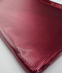 Red Silver Shiny Sequin Soft Touch 2 Way Stretch Fabric - T9 Fabrics
