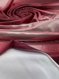 Red Silver Shiny Sequin Soft Touch 2 Way Stretch Fabric - T9 Fabrics