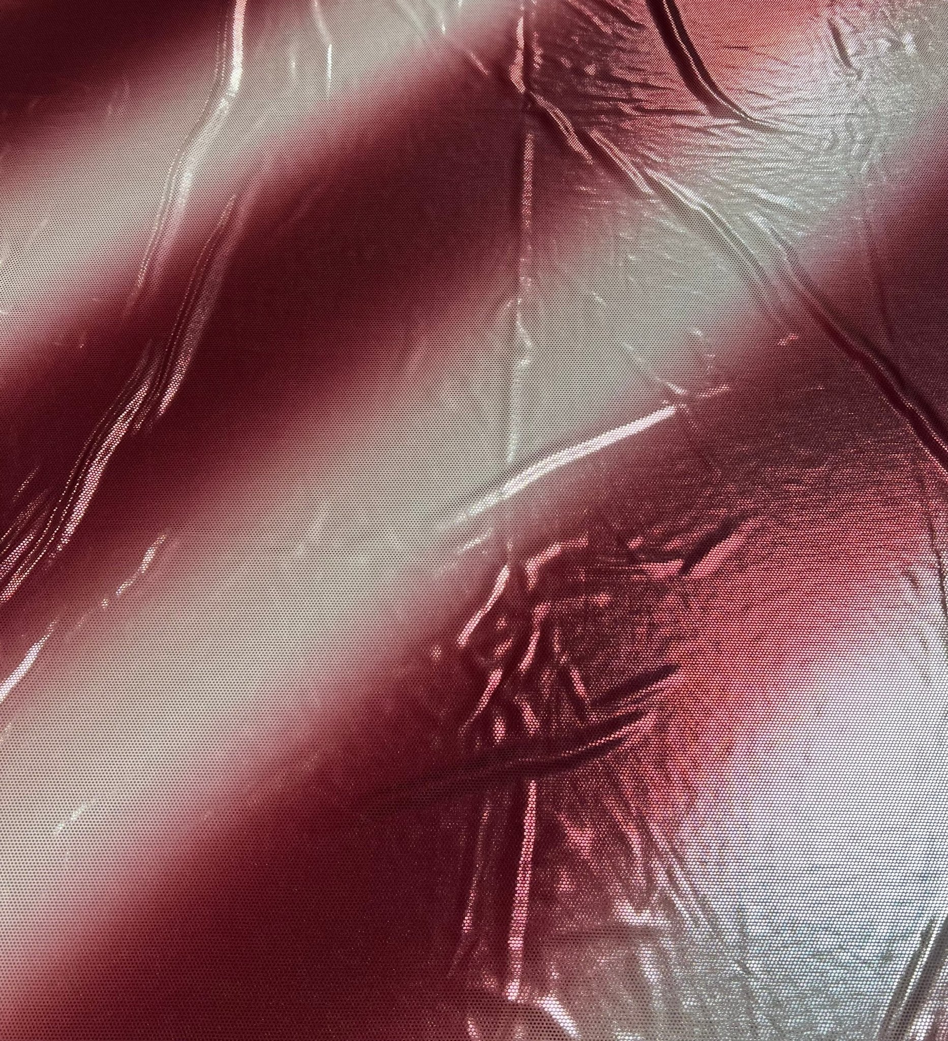 Red Silver Shiny Sequin Soft Touch 2 Way Stretch Fabric - T9 Fabrics