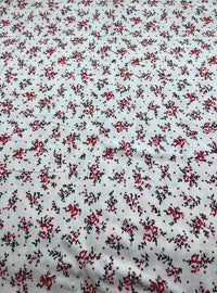 Red Spot Floral Print Viscose Elastane Fabric - T9 Fabrics