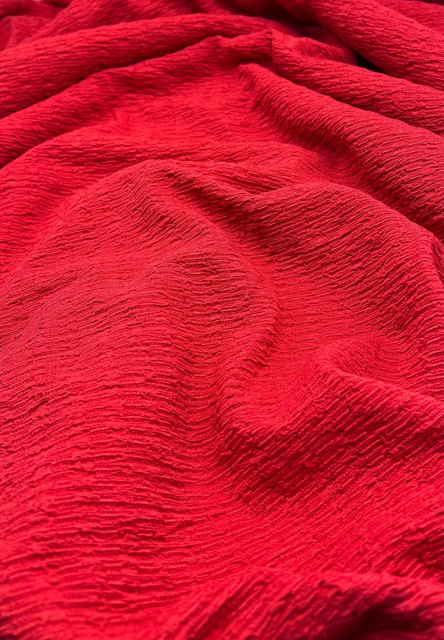 Red Textured Popcorn Stretch Fabric - T9 Fabrics