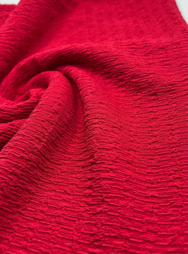 Red Textured Popcorn Stretch Fabric - T9 Fabrics