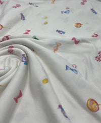Retro Sweets Super Soft Print Spun Poly Stretch Fabric - T9 Fabrics