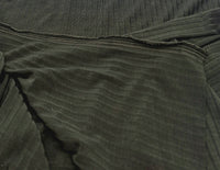 Dark Grey Khaki Lightweight 8x4 Wide Rib Stretch Fabric