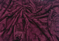 Plum Floral Burnout Jacquard 2 Way Stretch Fabric