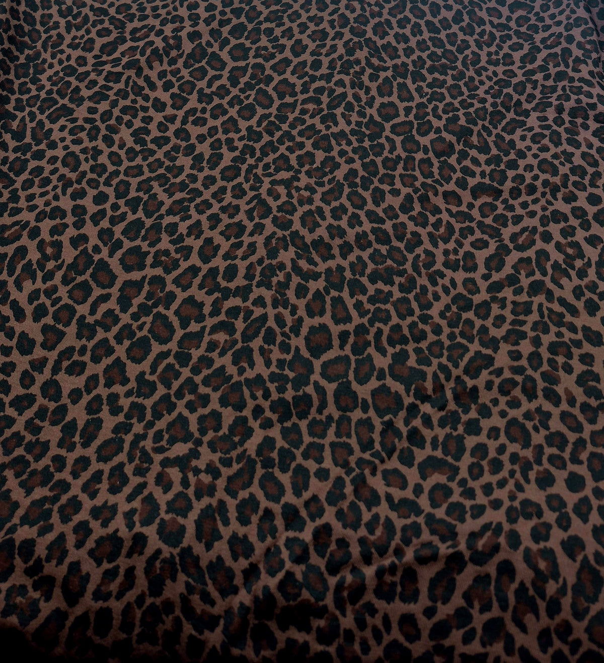 Chocolate Black Mix Leopard Viscose Elastane 2 Way Stretch Fabric