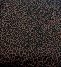 Chocolate Black Mix Leopard Viscose Elastane 2 Way Stretch Fabric