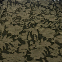 Khaki Floral Burnout Jacquard 2 Way Stretch Fabric
