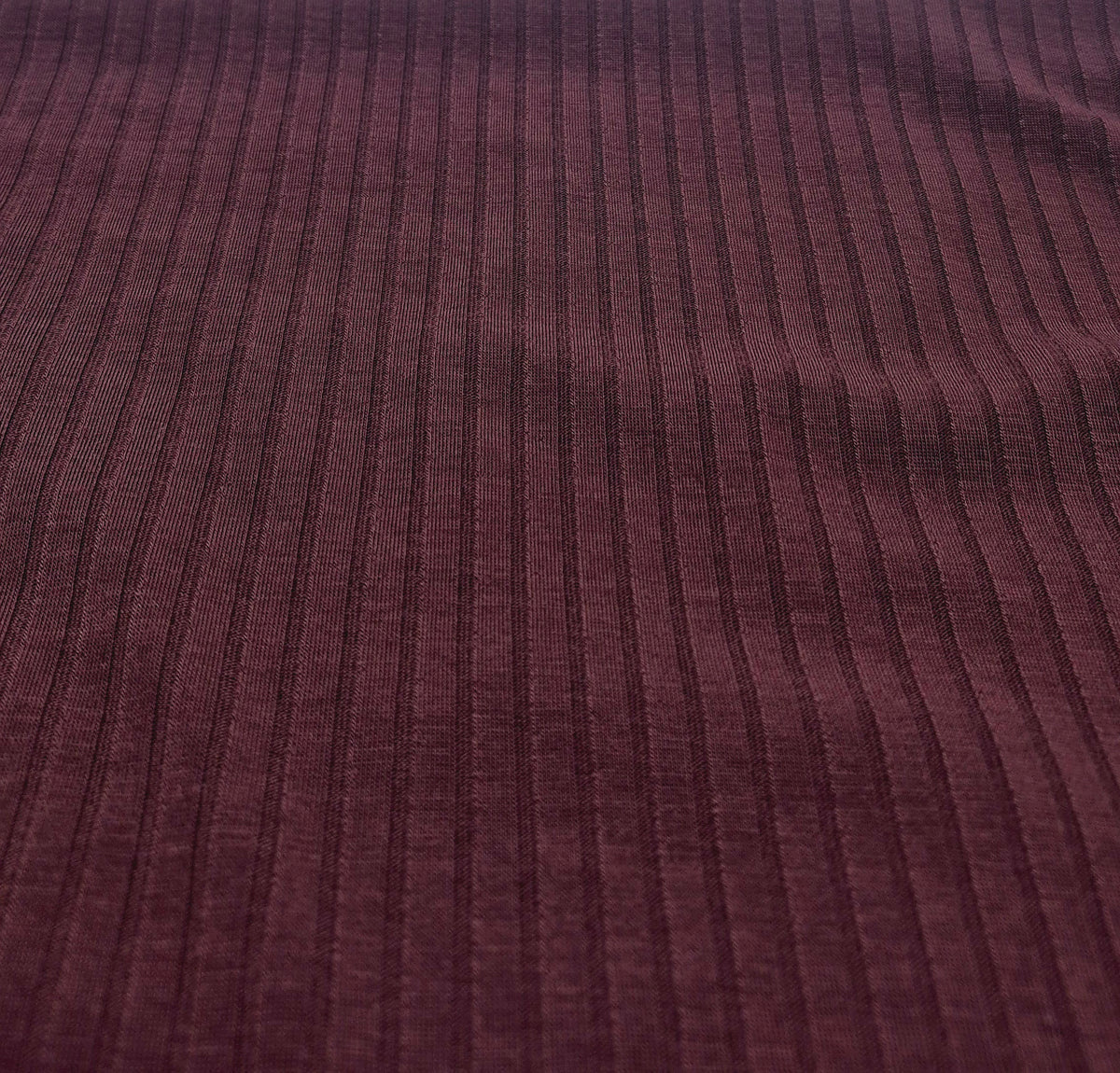 Dark Plum Lightweight 8x4 Wide Rib Stretch Fabric