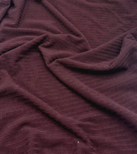 Dark Plum Lightweight 8x4 Wide Rib Stretch Fabric