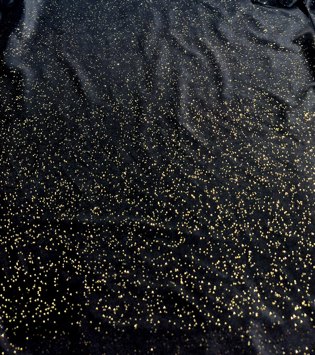 Plain Black Metallic Gold Sparkle Glitter Velour Stretch Fabric