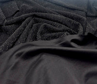 Black Silver Thread Textured Lurex Stretch Knit Fabric