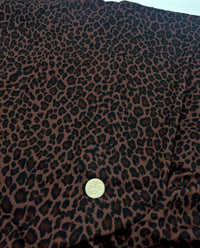 Chocolate Black Mix Leopard Viscose Elastane 2 Way Stretch Fabric