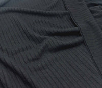 Black Lightweight 8x4 Wide Rib Stretch Fabric