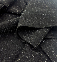 Black Silver Thread Textured Lurex Stretch Knit Fabric