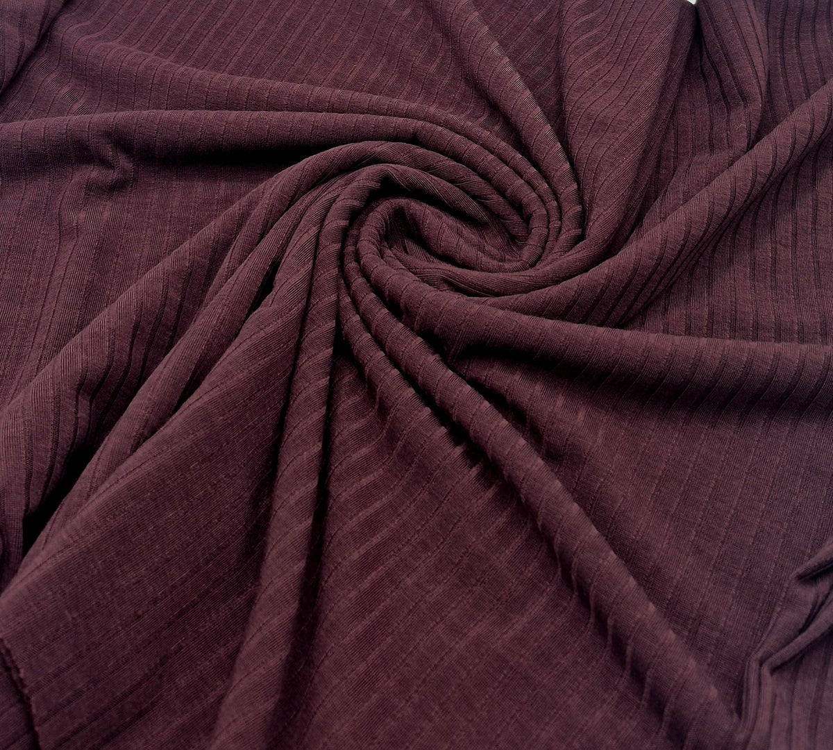 Dark Plum Lightweight 8x4 Wide Rib Stretch Fabric