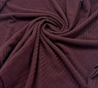Dark Plum Lightweight 8x4 Wide Rib Stretch Fabric