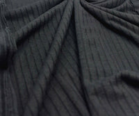 Black Lightweight 8x4 Wide Rib Stretch Fabric