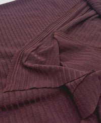 Dark Plum Lightweight 8x4 Wide Rib Stretch Fabric