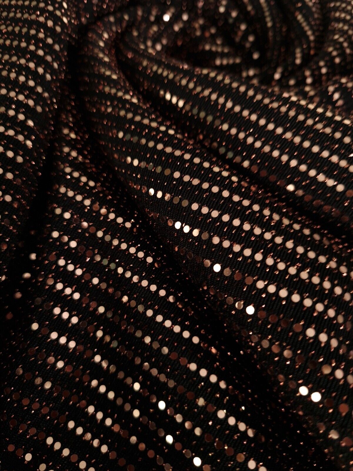 Rose Gold Sequin Detail Lurex Fabric - T9 Fabrics