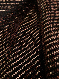 Rose Gold Sequin Detail Lurex Fabric - T9 Fabrics