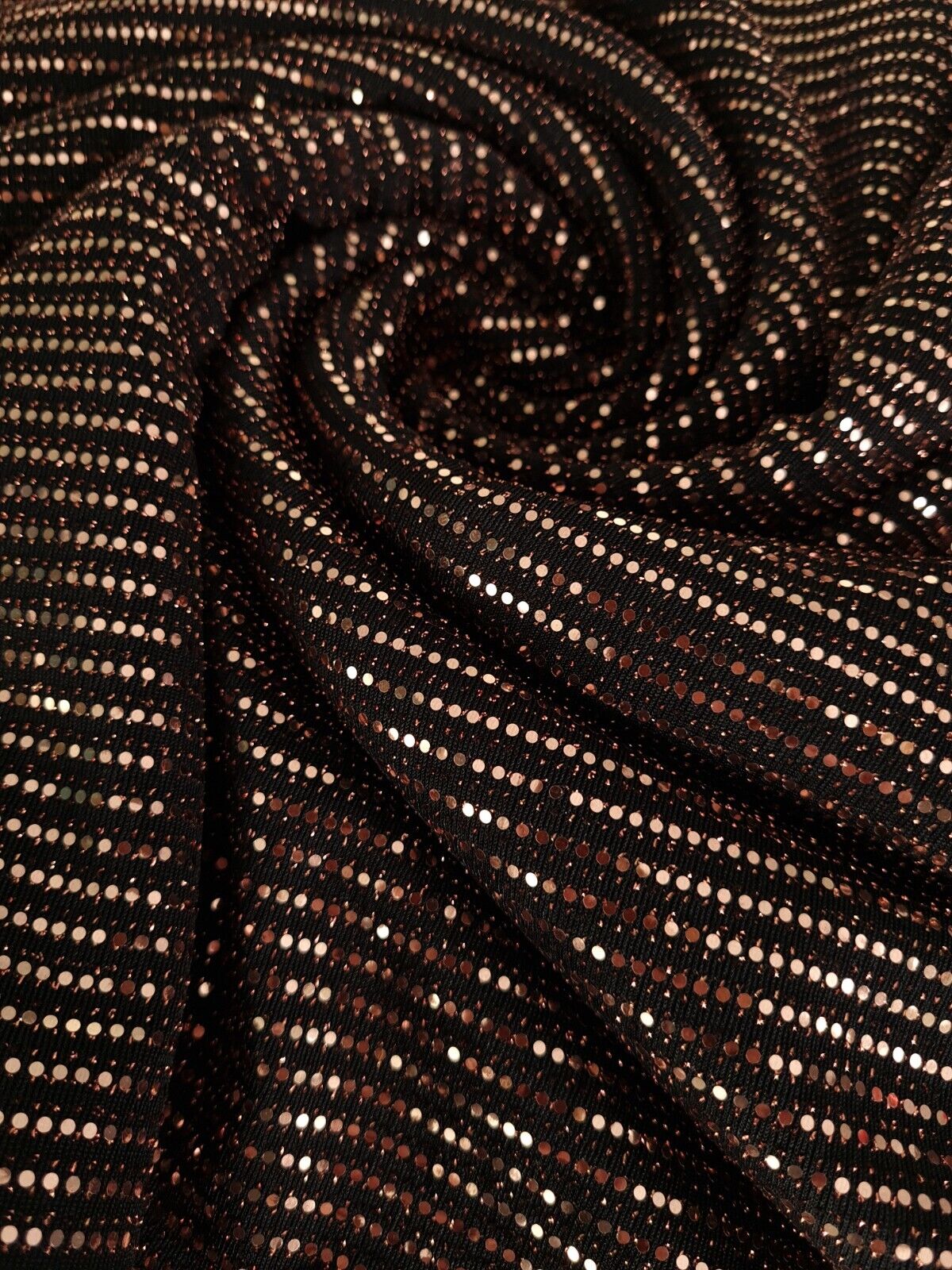 Rose Gold Sequin Detail Lurex Fabric - T9 Fabrics