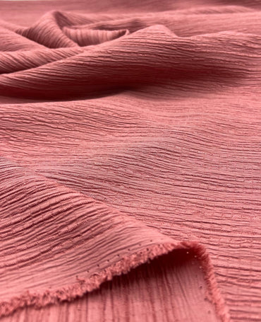 Rose Textured Crinkle Lightweight Non Stretch Fabric - T9 Fabrics