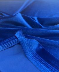 Royal Blue Plain Velour Spandex Stretch Fabric - T9 Fabrics