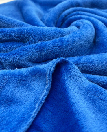 Royal Blue Super Soft Plain Cuddle Fleece Fabric Blanket Loungewear - T9 Fabrics