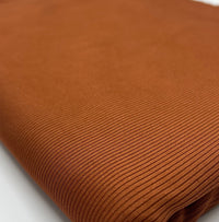 Rust 2X1 Fine Rib Stretch Fabric - T9 Fabrics