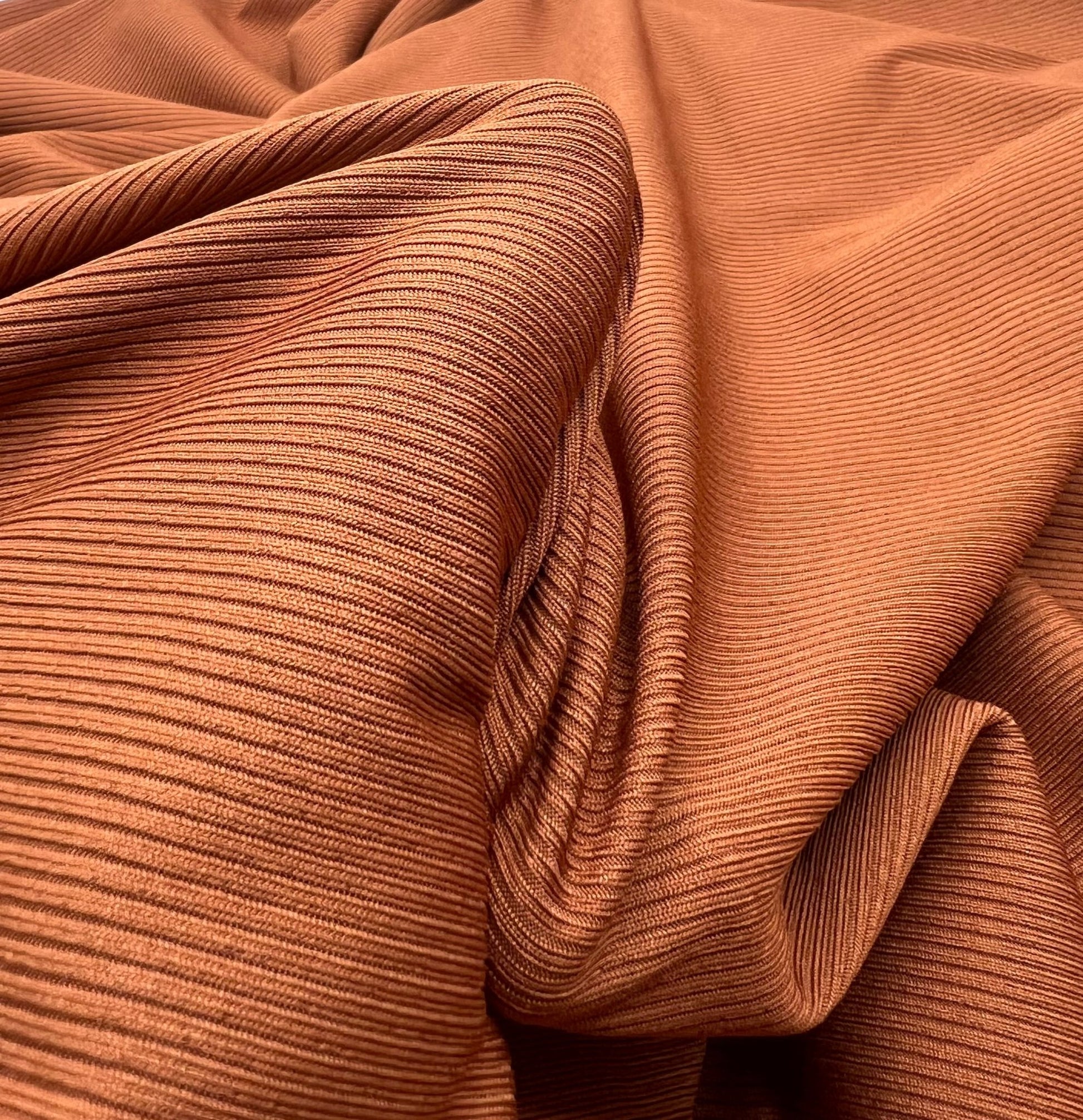 Rust 2X1 Fine Rib Stretch Fabric - T9 Fabrics