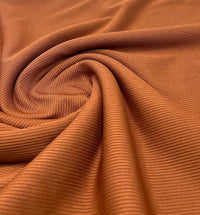 Rust 2X1 Fine Rib Stretch Fabric - T9 Fabrics