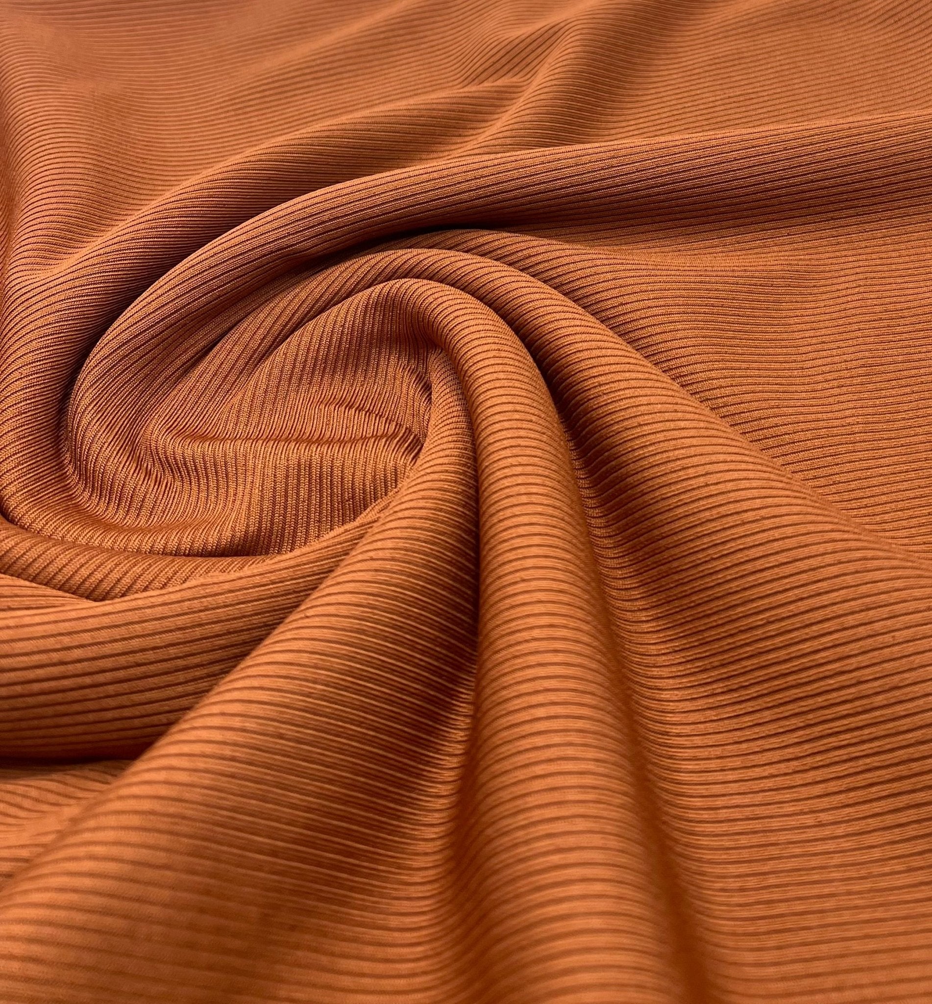 Rust 2X1 Fine Rib Stretch Fabric - T9 Fabrics