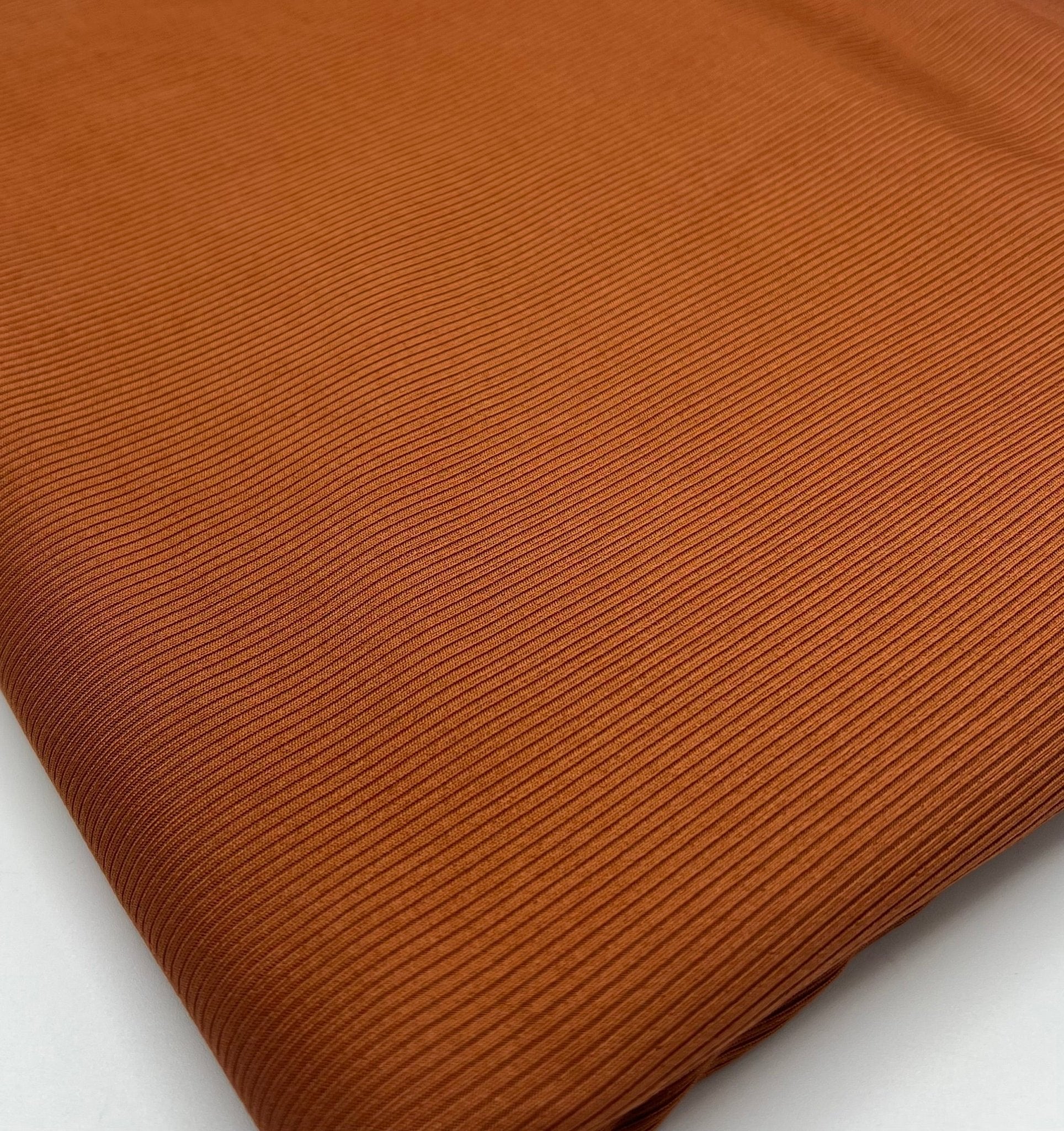 Rust 2X1 Fine Rib Stretch Fabric - T9 Fabrics