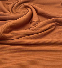 Rust 2X1 Fine Rib Stretch Fabric - T9 Fabrics