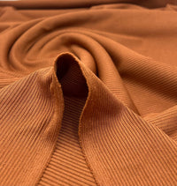 Rust 2X1 Fine Rib Stretch Fabric - T9 Fabrics