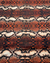 Rust Snake Print Spun Poly Stretch Fabric - T9 Fabrics